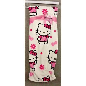 Hello Kitty Plush Throw Blanket Pink White Flowers Spring 60x70 in
